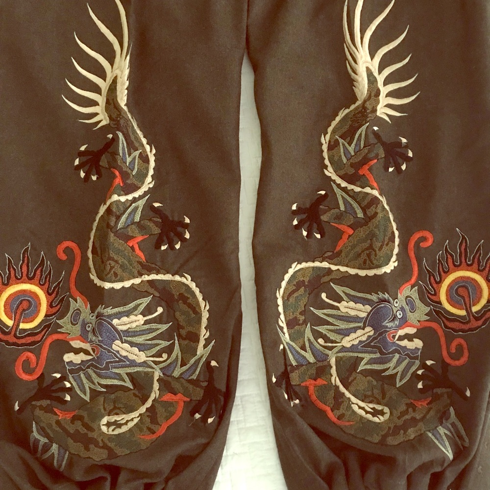 Marahishi Mens Vintage Cargo Pant Dragons Green